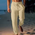 thumbnail image 1 of Leesechin Men's Big and Tall Drawstring Elastic Waist Loose Fit Joggers Length Pants, 1 of 6