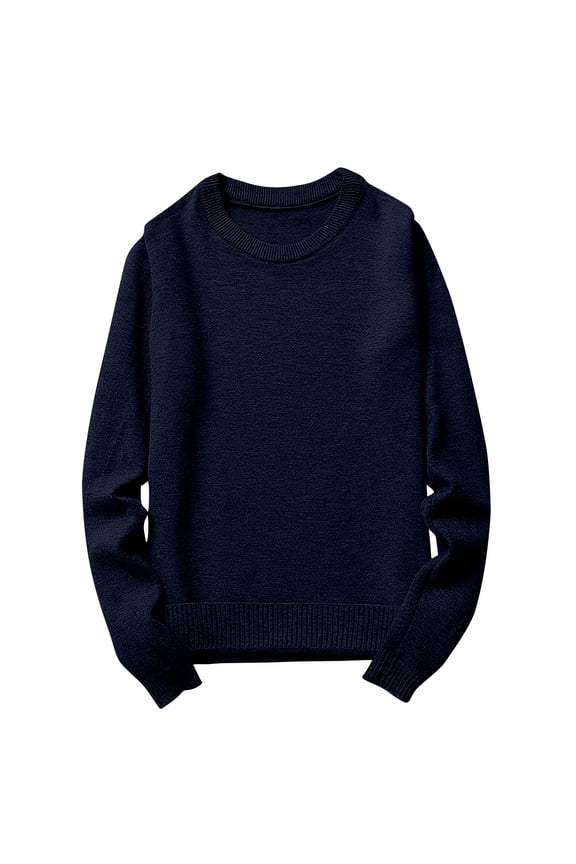 Men's Cable Knit Crewneck Sweater Pullovers Wool Blend Relax Fit Knitwear