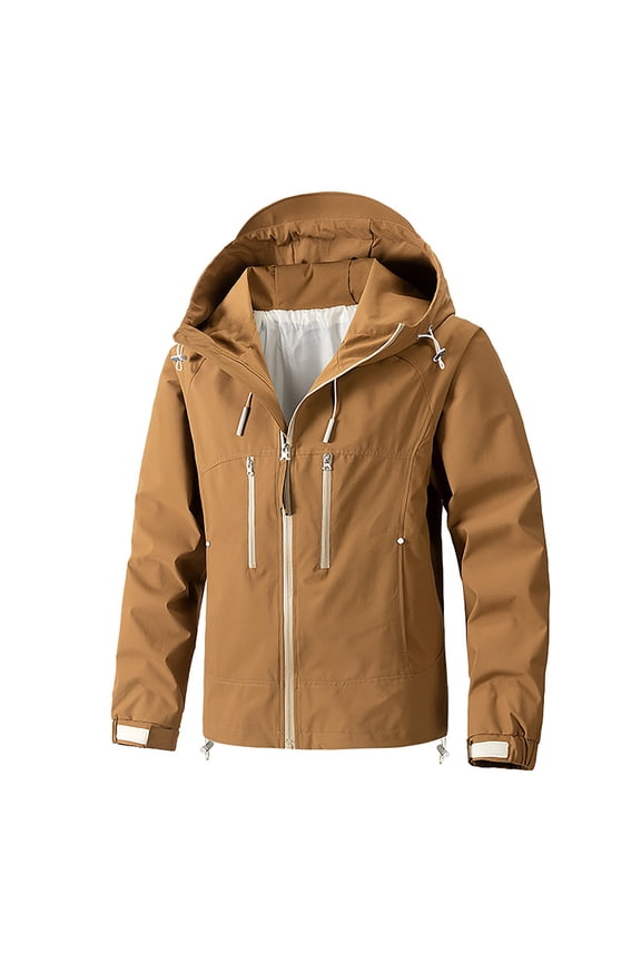 Men's Canvas Cotton Military Casual Field Jacket Outerwear With Removable Hood