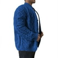 thumbnail image 1 of Leesechin Men's Cardigan Sweater Wool Blend Cable Knit V Neck Buttons Cardigan with Pockets, 1 of 4