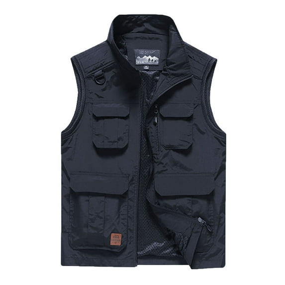 Leesechin Men's Casual Lightweight Outdoor Fishing Work Safari Travel Photo Cargo Vest Jacket Multi Pockets
