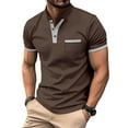thumbnail image 1 of Leesechin Men's Casual Shirts Classic Button Basic Short Sleeve Shirt Solid Color Tees Golf Stylish Tops, 1 of 7