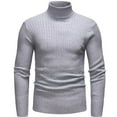 thumbnail image 1 of Leesechin Men's Casual Slim Fit Basic Tops Knitted Lightweight Turtleneck Pullover Sweater, 1 of 2