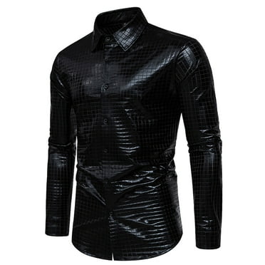 Leesechin Men's Classic Fit Stretch Solid Long Sleeve Button Down Shirt