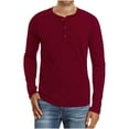 thumbnail image 1 of Leesechin Men's Cotton Muscle Henley Shirts Slim Fit Short/Long Sleeve Stretchy Casual Stylish Ribbed Tee, 1 of 4