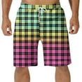 thumbnail image 1 of Leesechin Men's Cotton Pajamas Shorts Plaid Printed Soft Pjs Short Cool Thin Comfy Casual Drawstring, 1 of 4