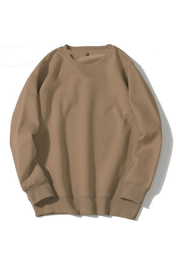 Leesechin Men's Crewneck Sports Sweatshirts Solid Color Long Sleeve Casual Basics Pullover Shirt