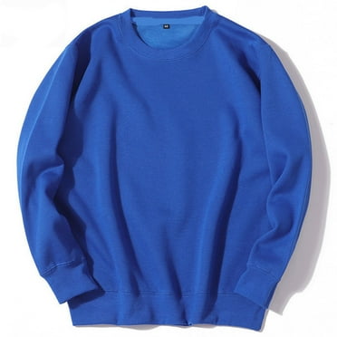 Leesechin Men's Crewneck Sports Sweatshirts Solid Color Long Sleeve Casual Basics Pullover Shirt