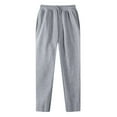 thumbnail image 1 of Leesechin Men's Elastic Waist Relaxed Straight Leg Baggy Pull On Work Casual Lounge Pants, 1 of 6