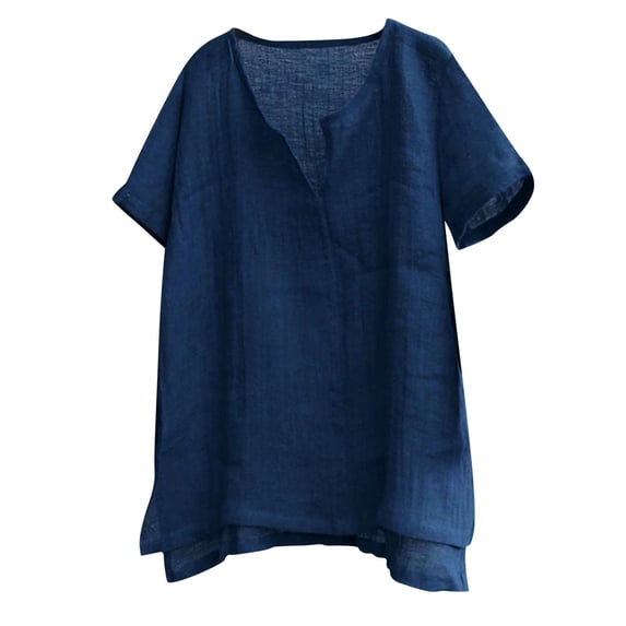 Leesechin Men's Fashion Shirt Short Sleeve Beach V-Neck Drawstring Printing Yoga African Summer Top Blue 4XL