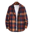 thumbnail image 1 of Leesechin Men's Flannel Shirts Cotton Long Sleeve Plaid Shirt Casual Fashion Button Up Shirts Jackets with 2 Pockets, 1 of 9