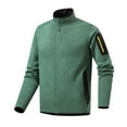 thumbnail image 1 of Leesechin Men's Fleece Jacket Slim Full Zip Up Stand Collar Jacket Lightweight Casual Jogger Hiking Coat with Zipper Pocket, 1 of 6