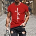 thumbnail image 1 of Leesechin Men's Graphic Tees Vintage T-Shirts Letter Print Crewneck Short Sleeve T Shirts Casual Summer Streetwear, 1 of 5