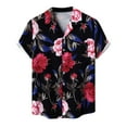 thumbnail image 1 of Leesechin Men's Hawaiian Shirts Big and Tall Party Shirts Short Sleeves Printed Button Down Summer Beach Shirts Tops on Clearance, 1 of 9