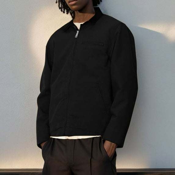 Leesechin Men's Lightweight Jackets Casual Windbreaker Stylish Light Golf Full Zip Up Work Dress Business with Zip Pockets