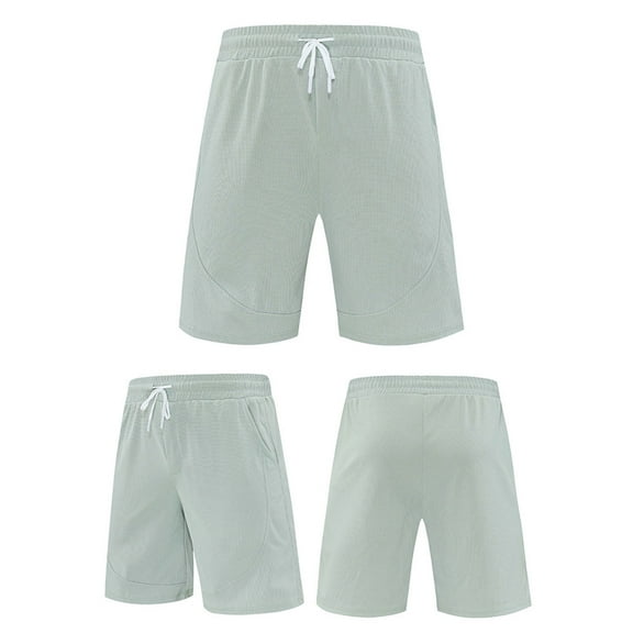 Leesechin Men's Linen Casual Classic Fit Short Drawstring Summer Beach Shorts with Pockets