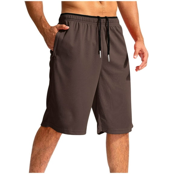 Leesechin Men's Long Basketball Shorts with Pocket 11'' Quick Dry Gym Short Lightweight Below Knee Mesh Athletic Shorts