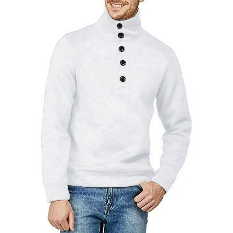 Leesechin Men's Long Sleeve Cardigan Sweater Thermal Slim Fit
