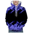 thumbnail image 1 of Leesechin Men's Long Sleeve Flame Print Hooded Pullover Tie Pocket Top Hooded Sweatshirt, 1 of 6