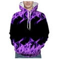 thumbnail image 1 of Leesechin Men's Long Sleeve Flame Print Hooded Pullover Tie Pocket Top Hooded Sweatshirt, 1 of 6