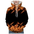 thumbnail image 1 of Leesechin Men's Long Sleeve Flame Print Hooded Pullover Tie Pocket Top Hooded Sweatshirt, 1 of 6