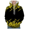 thumbnail image 1 of Leesechin Men's Long Sleeve Flame Print Hooded Pullover Tie Pocket Top Hooded Sweatshirt, 1 of 6