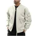 thumbnail image 1 of Leesechin Men's Military Tactical Jackets Lightweight Cargo Jacket Multi Pockets Zip Up Stand Collar Tucker Coat Windbreaker, 1 of 3