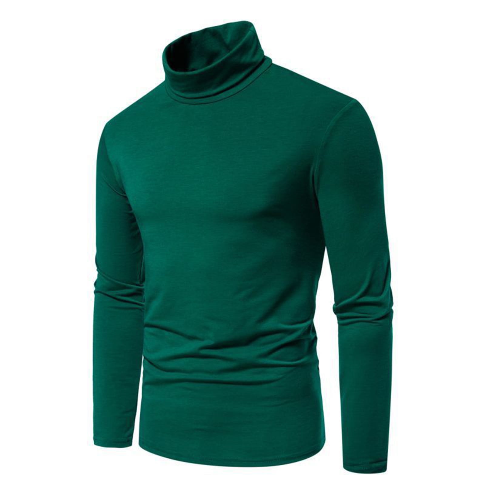 Leesechin Men's Mock Turtleneck Long Sleeve Turtle Neck Shirts ...