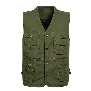 Leesechin Men's Outdoor Vest Leisure Jacket Lightweight Vest With Zip Many Pockets