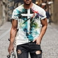 thumbnail image 1 of Leesechin Men's Short Sleeve Crewneck Graphic Tee Believe Cross Print Christian Shirts Workout Shirts, 1 of 5