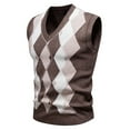 thumbnail image 1 of Leesechin Men's Sleeveless Sweater Vest Lightweight V-Neck Thick Argyle Vests Pullover Basic Classic Elastic Knitted Tanks, 1 of 3