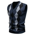 thumbnail image 1 of Leesechin Men's Sleeveless Sweater Vest Lightweight V-Neck Thick Argyle Vests Pullover Basic Classic Elastic Knitted Tanks, 1 of 3