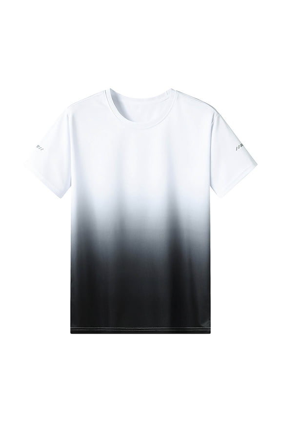 Men's Solid Color Gradient T-Shirt Tops 3D Gradient T Shirt Athletic Simple Summer Short Sleeve Casual Tops
