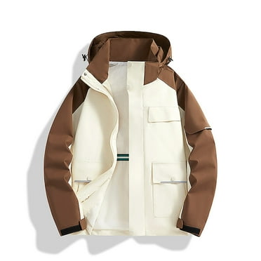 Leesechin Men's Stitching Drawstring Hooded Slim Fashion Jacket Coat Outwear