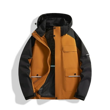 Leesechin Men's Stitching Drawstring Hooded Slim Fashion Jacket Coat Outwear