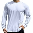 thumbnail image 1 of Leesechin Men's Sun Shirts Long Sleeve Rash Guard UPF 50+ UV SPF Fishing Running Swim Shirts Lightweight Quick Dry White, 1 of 3