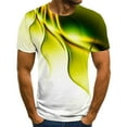 thumbnail image 1 of Leesechin Men's T Shirt Short Sleeve Graphic 3D Printed Crewneck Shirt Yellow 2XL, 1 of 2