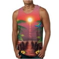 thumbnail image 1 of Leesechin Men's Tank Tops Big and Tall Summer Gradient 3D Print Tank Top Workout Sports Sleeveless Round Neck T-shirt Tank Top/shirt Blouses on, 1 of 4