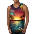 thumbnail image 1 of Leesechin Men's Tank Tops Big and Tall Summer Gradient 3D Print Tank Top Workout Sports Sleeveless Round Neck T-shirt Tank Top/shirt Blouses on, 1 of 4