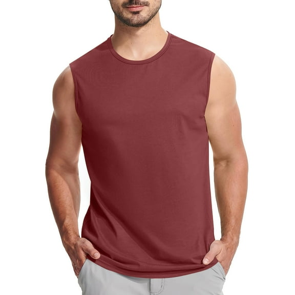 Leesechin Men's Tank Tops Cotton Sleeveless Muscle Shirts for Workout Running Athletic Gym Lounge Casual, Breathable