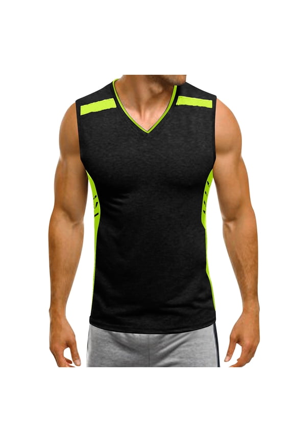 Men's Tank Tops Sleeveless Tee Tight Fitting Mesh Gym Muscle Running Tanks V-Neck Summer Tshirt(Available in Big & Tall)