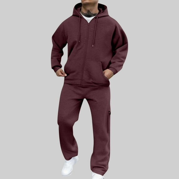 Leesechin Men's Tracksuits Sweatsuits for Men Sweat Track Suits 2 Piece Casual Athletic Jogging Warm Suits With Pockets