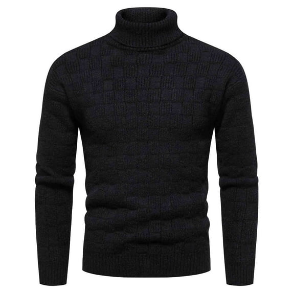 Leesechin Men's Turtle Neck Pullover Wool Blend Lightweight Cable-Knit Pullover Sweater