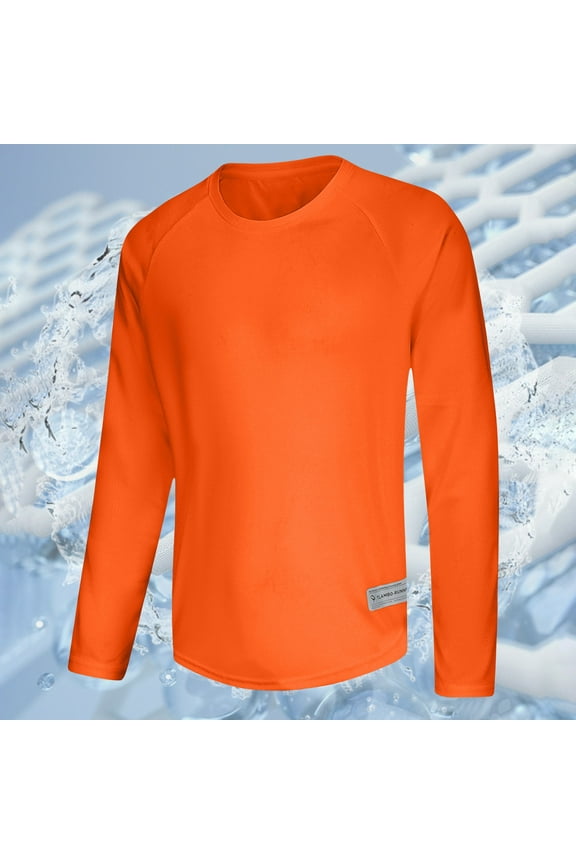 Men's UPF 50+ Shirts Long Sleeve UV Protection Quick Dry T-Shirt Rash Guard for Fishing Running Beach