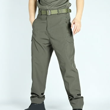 Leesechin Mens Big and Tall Twill Multiple Pockets Multi Multifunctional Work Trousers Pants