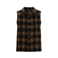 thumbnail image 1 of Leesechin Mens Casual Flannel Plaid snap Shirt Sleeveless with Pocket, 1 of 4