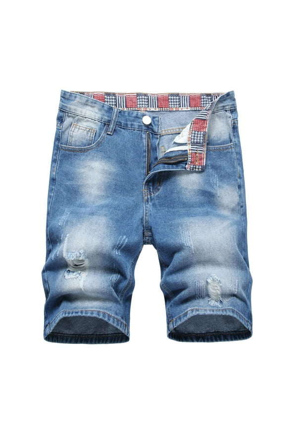 Mens Denim Shorts Jean Shorts With Micro Elastic Fit Button Zipper Pockets For Casual Mens Shorts Pants Shorts