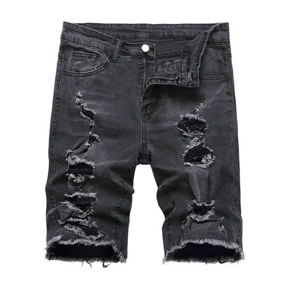 Leesechin Mens Denim Shorts Jean Shorts With Micro Elastic Fit Button Zipper Pockets For Casual Mens Shorts Pants Shorts