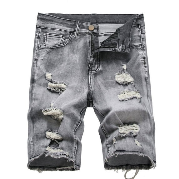 Leesechin Mens Denim Shorts Jean Shorts With Micro Elastic Fit Button Zipper Pockets For Casual Mens Shorts Pants Shorts