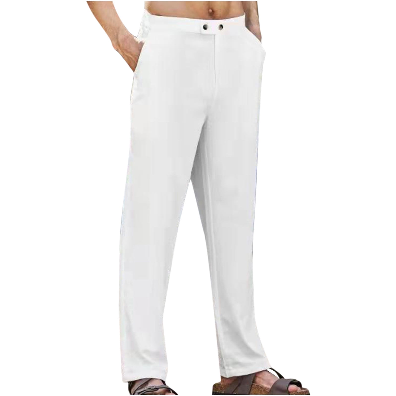 White Zipper Pants